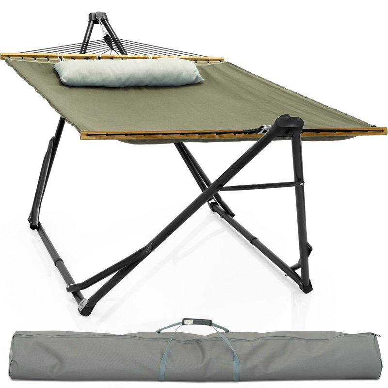 Unité Tranquillo avec support pour hamac, support pour hamac double en acier d'une capacité de 800 lb pour 2 personnes, support pré-assemblé de qualité supérieure pour l'intérieur et l'extérieur