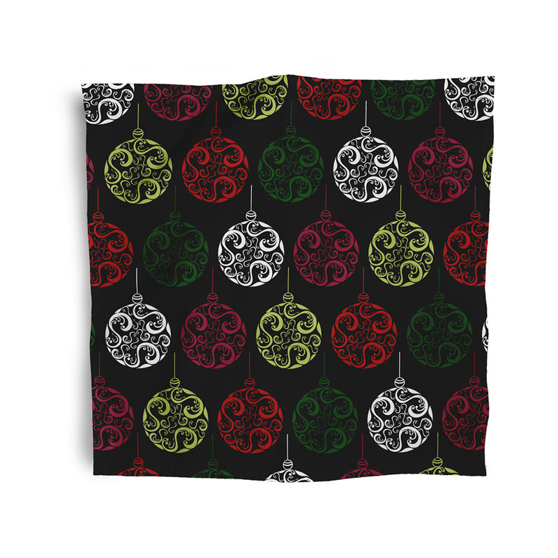 Minerville Polyester Geometric Square Napkin, Black