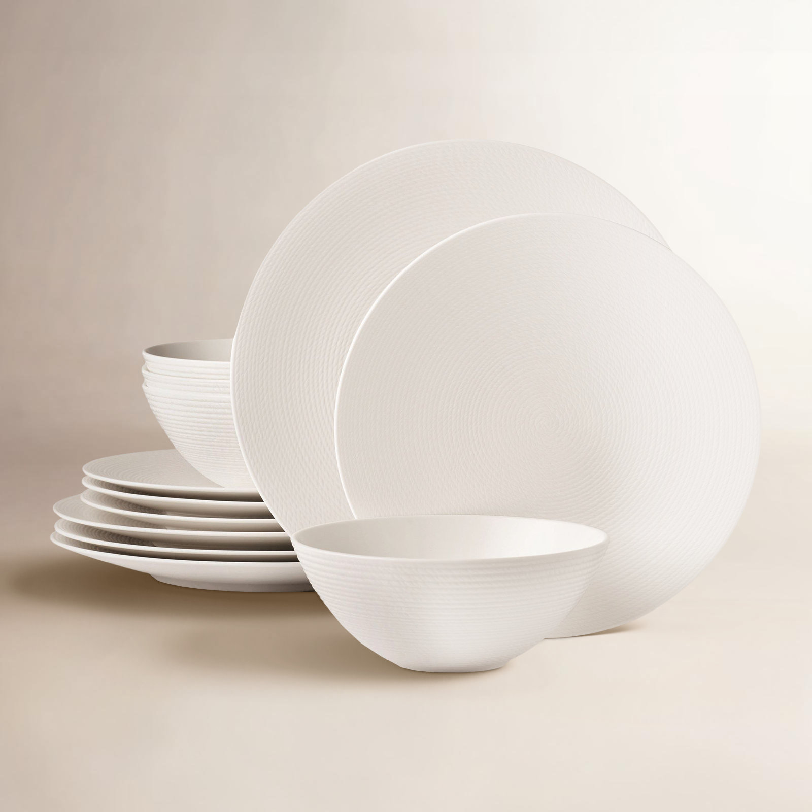 Lx Collective Black LX Collective Porcelain Dinnerware Set - Service for 4, White