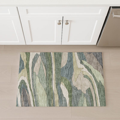 Machine Washable Indoor/Outdoor Chantille ACN2777 Abstract Rug