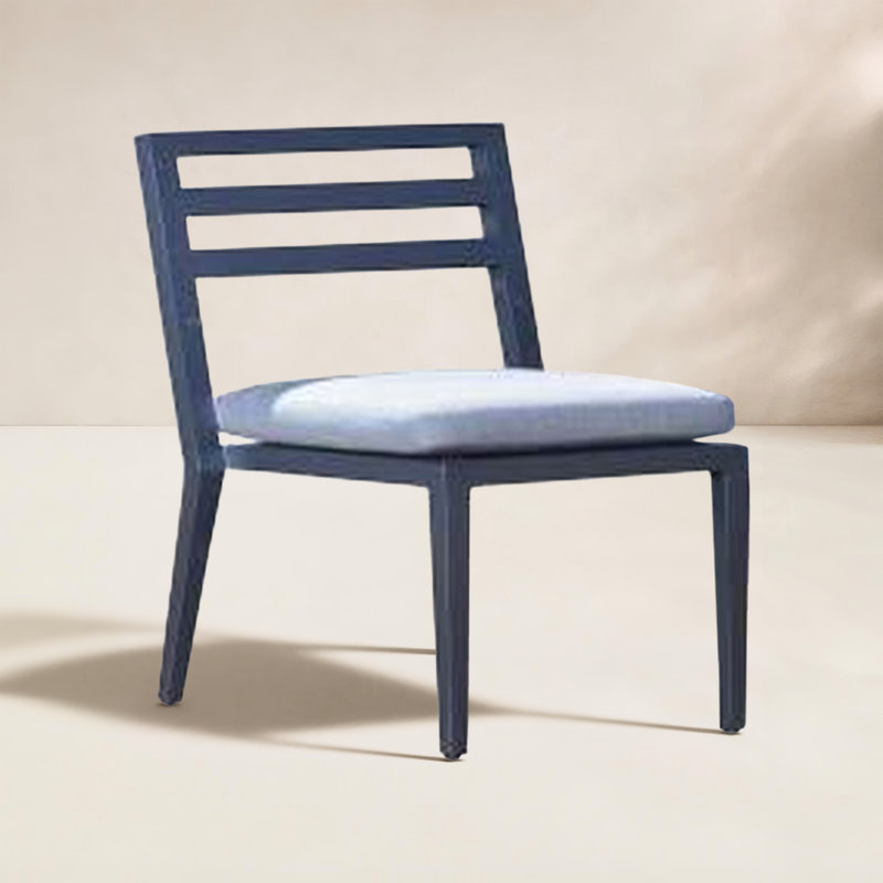 Winthrop Outdoor Dining Side Chair, Cast Slate Sunbrella® Plainweave
