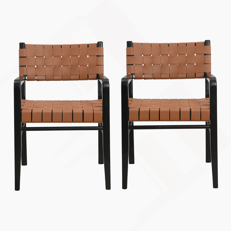 Chaise de salle à manger (ensemble de 2), Brun, Noir