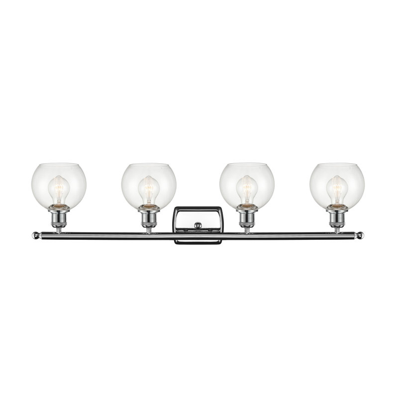 Éclairage pour salle de bain 4 lumières Cindi, DEL, Transparent, Chrome poli
