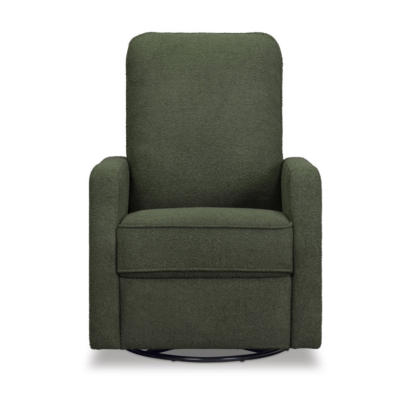 Lucas Pillowback Swivel Recliner, Green