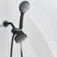 Ensemble de pomme de douche à pluie noire matte de 4 pouces, double pomme de douche murale avec tuyau flexible en acier inoxydable de 150 cm, sans bras de douche