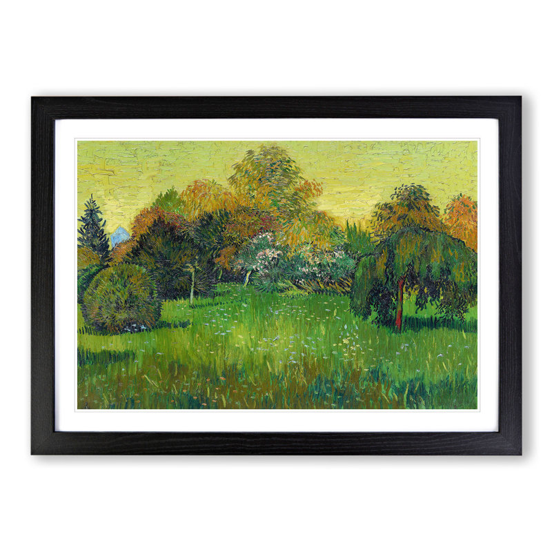 The Poets Garden by Vincent Van Gogh - Picture Frame Painting, Black Framed, 48cm H x 65cm W x 2cm D
