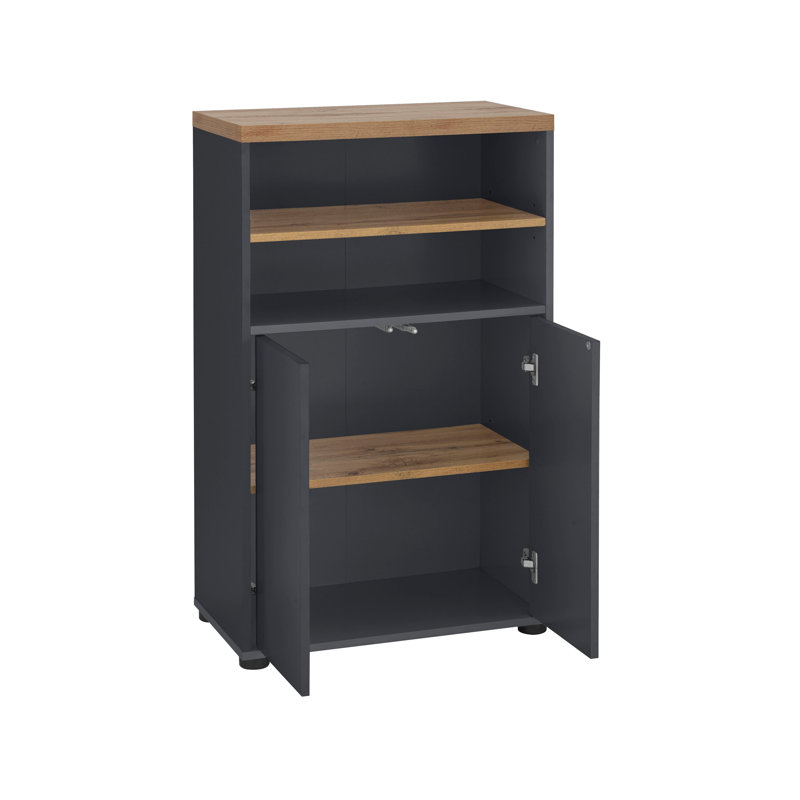 Acelynn Display Cabinet, Anthracite/Oak