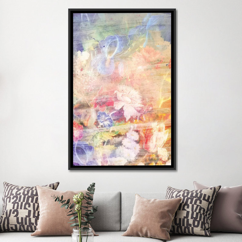 Fumé floral series : verdance, impression sur toile tendue, H 60 po x l 40po x P 1,5 po, Toile tendue