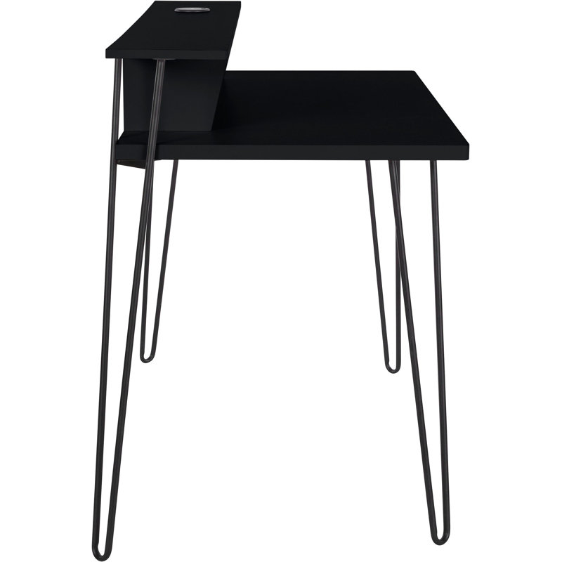 Adkison Metal Base Writing Desk, Black