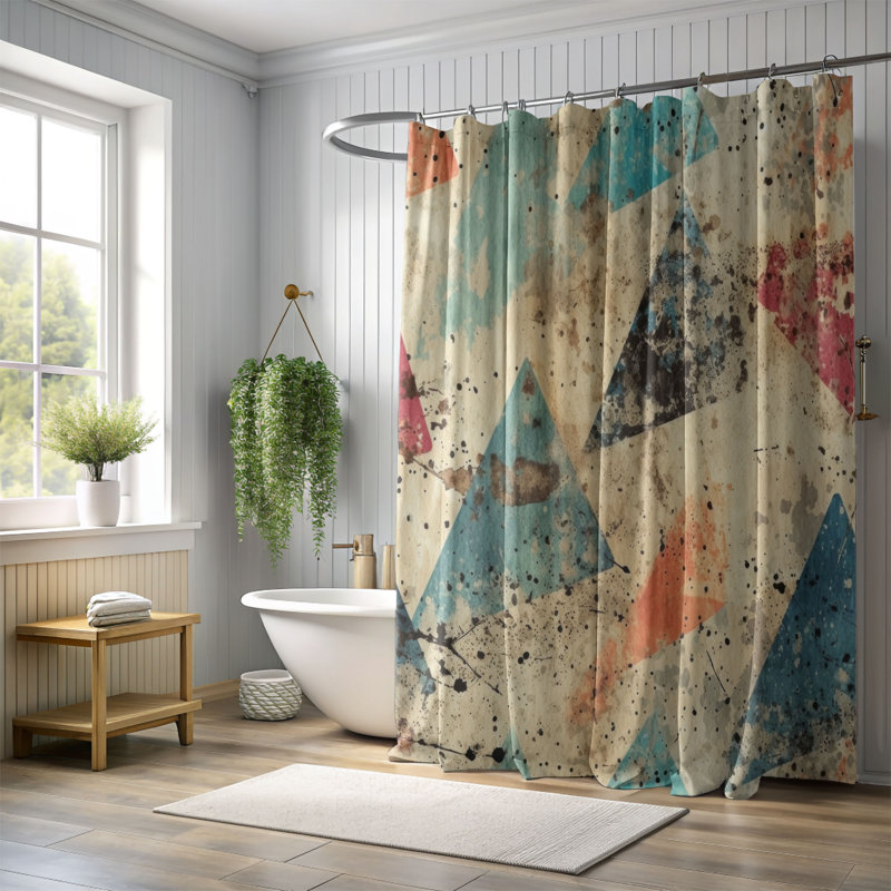 Rideau de douche Old Mosaic - Premium, H 74 po x l 71 po