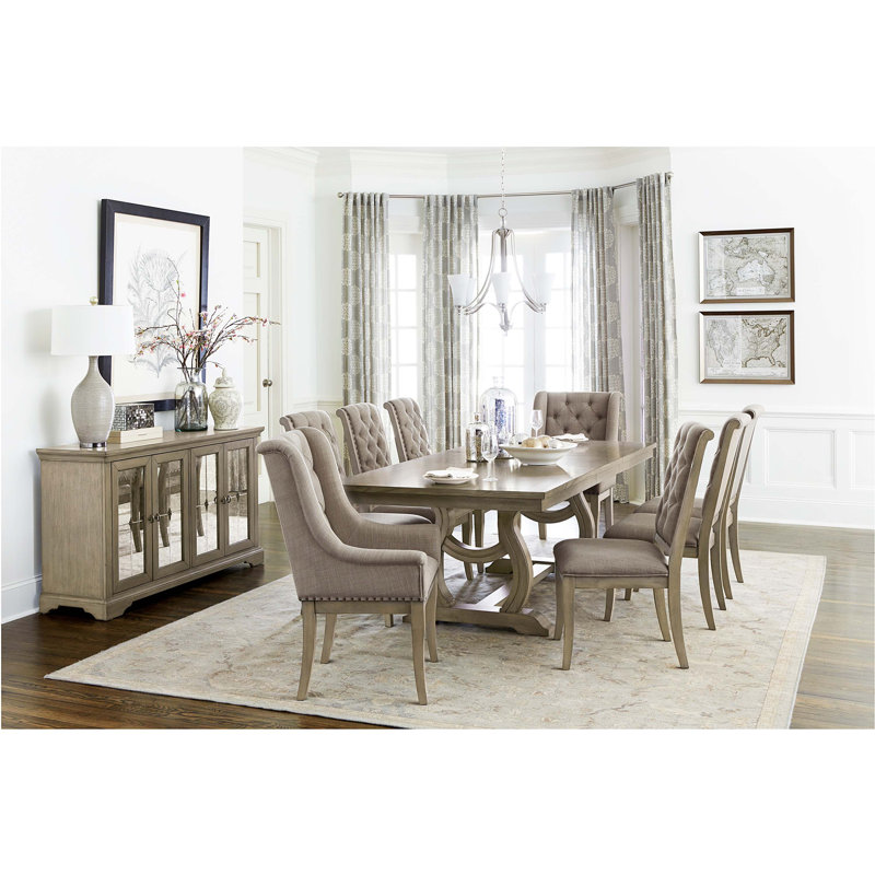 Classic Button-Tufted Arm Chairs Set of 2 with Nailhead Trim