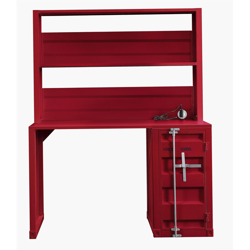 Everly Quinn Red single door book desk with bookshelf | Wayfair