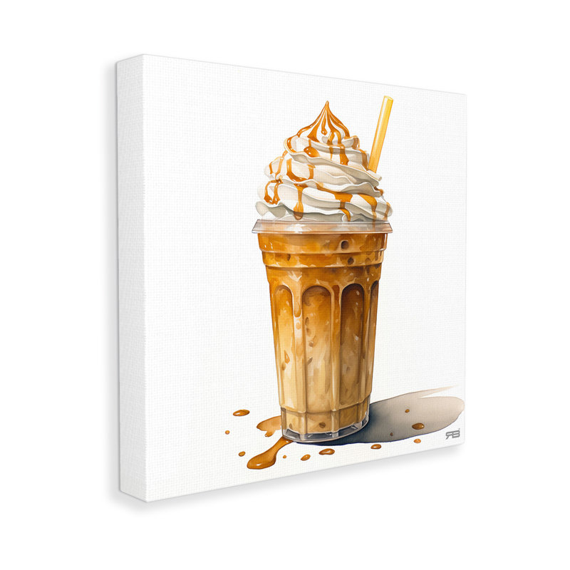 Café avec crème fouettée, art mural par Rb, H 30 po x l 30 po