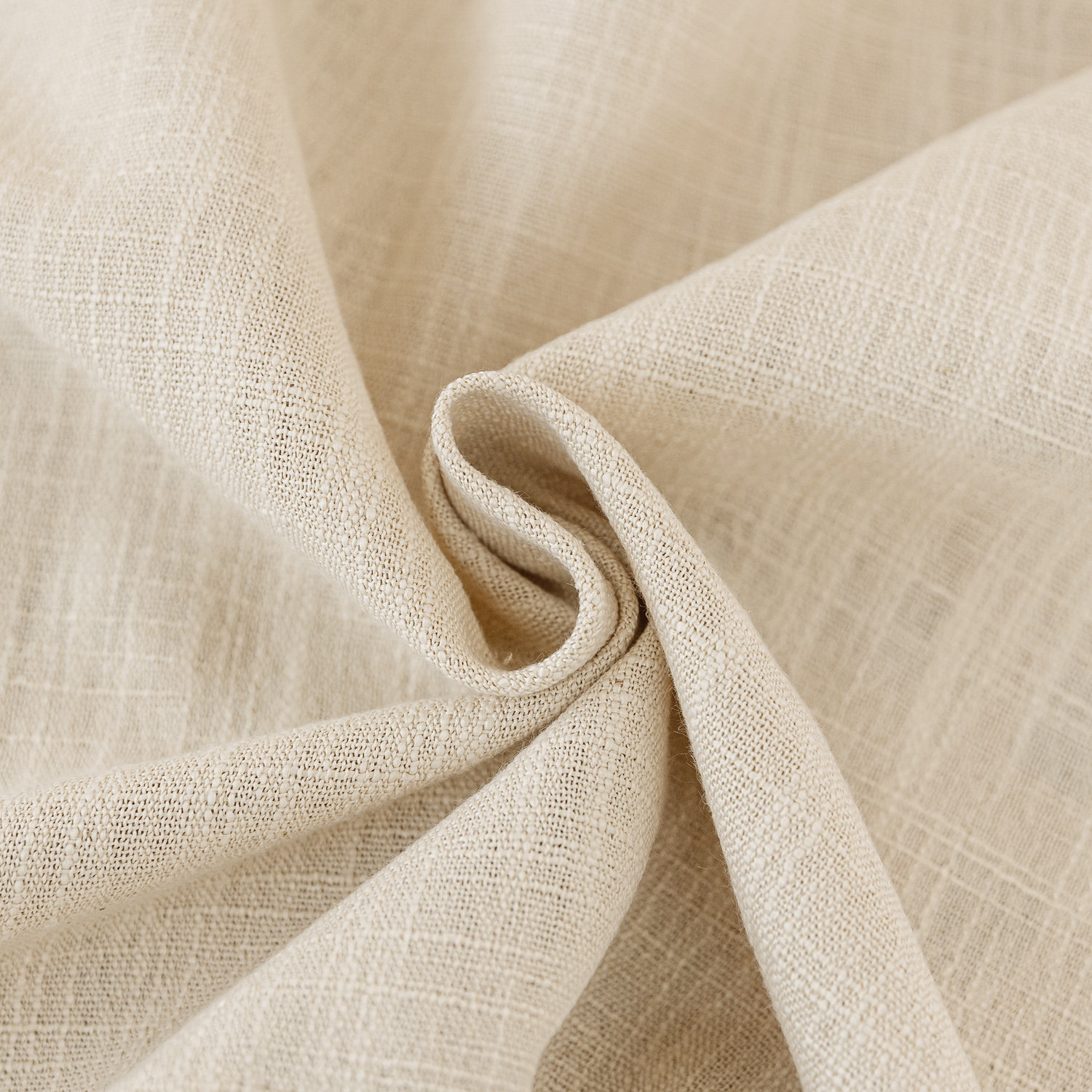 Kambi Semi-Sheer Linen Blend Curtain Set, 52" W x 96" L, Sand