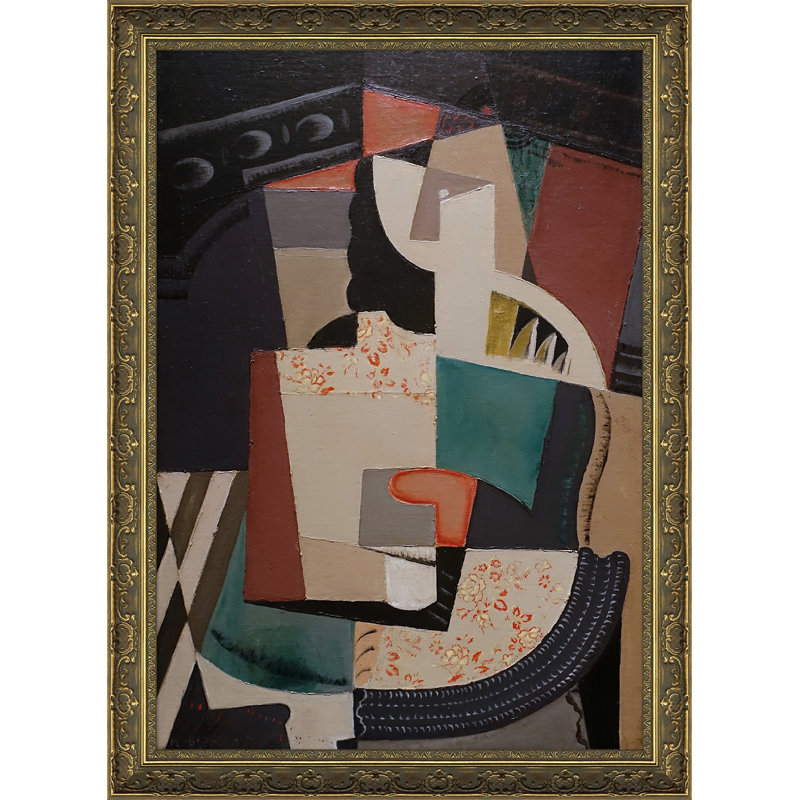 Femme assise, Mary Blanchard, reproduction de cadre sur toile, H 35 po x l 26 po x P 1,88 po