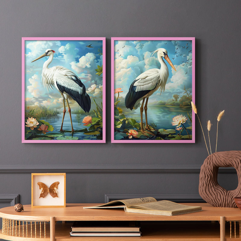 ANIMALS Series CI-Premium, reproduction encadrée prête à accrocher - aucun clou requis - aucun clou requis, Rose