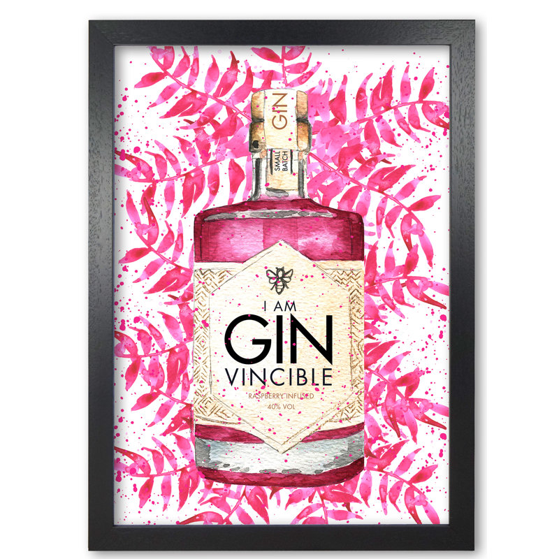 Ginvincible - Print, 29.7 cm H x 21 cm W x 5 cm D, Black Grain