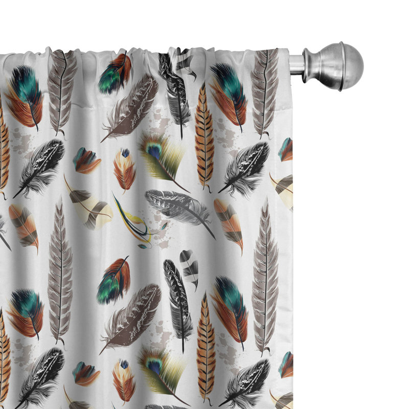 Feathers Semi-Sheer Rod Pocket Curtain Panels, 28" x 84"