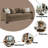 Aubrye Sofa witth Pillows in Brown
