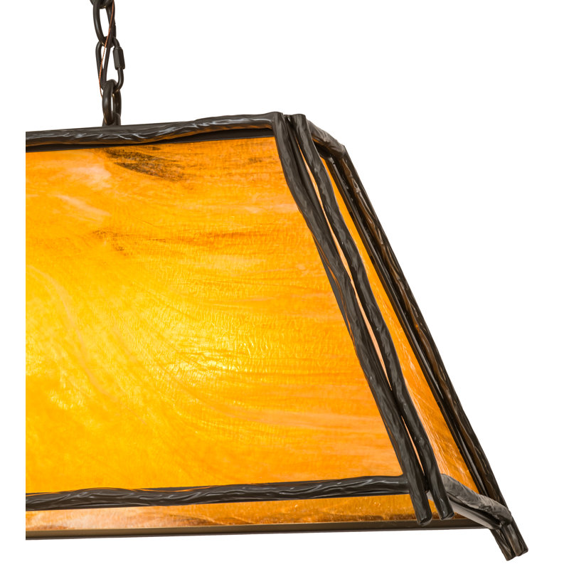 Luminaire suspendu rectangulaire pour table de billard 4 lumières Exmouth
