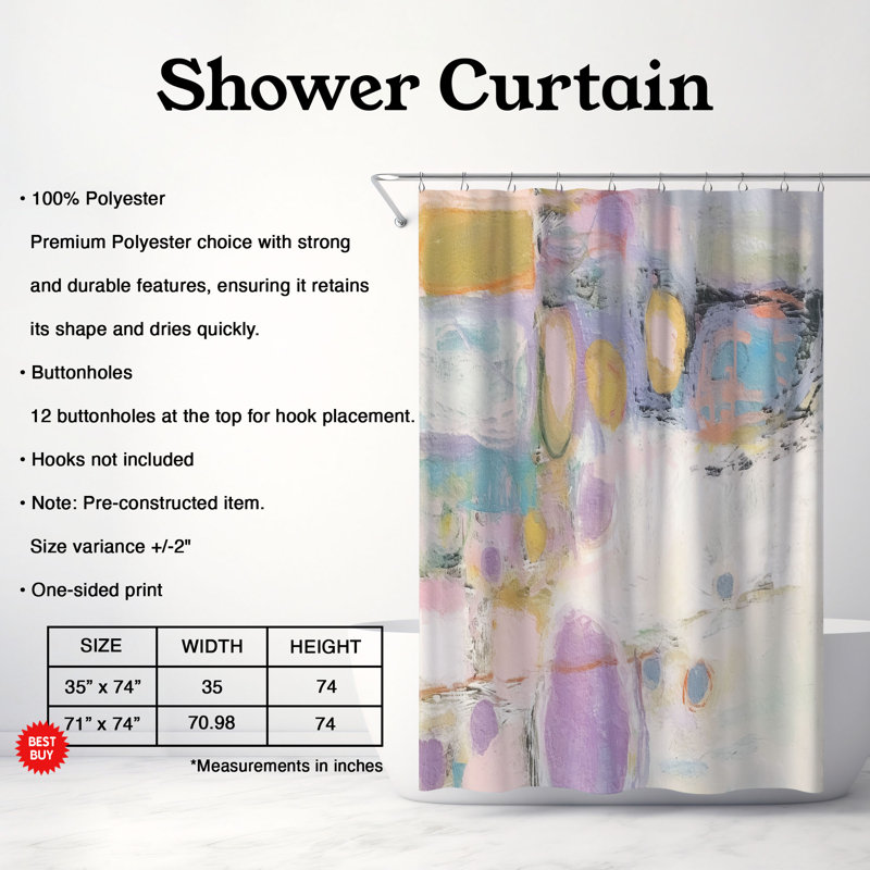 Rideau de douche Foranti, H 74 po x l 71 po