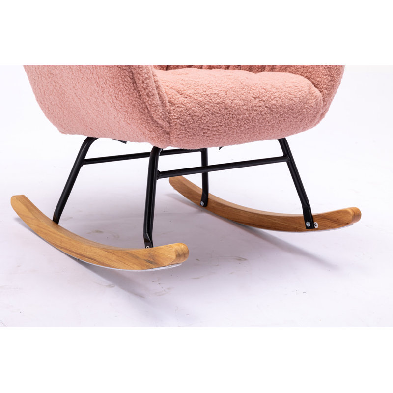 Chaise berçante rembourrée Lamond, Rose