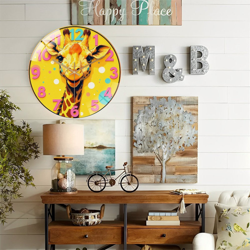 Horloge murale girafe 12 pi