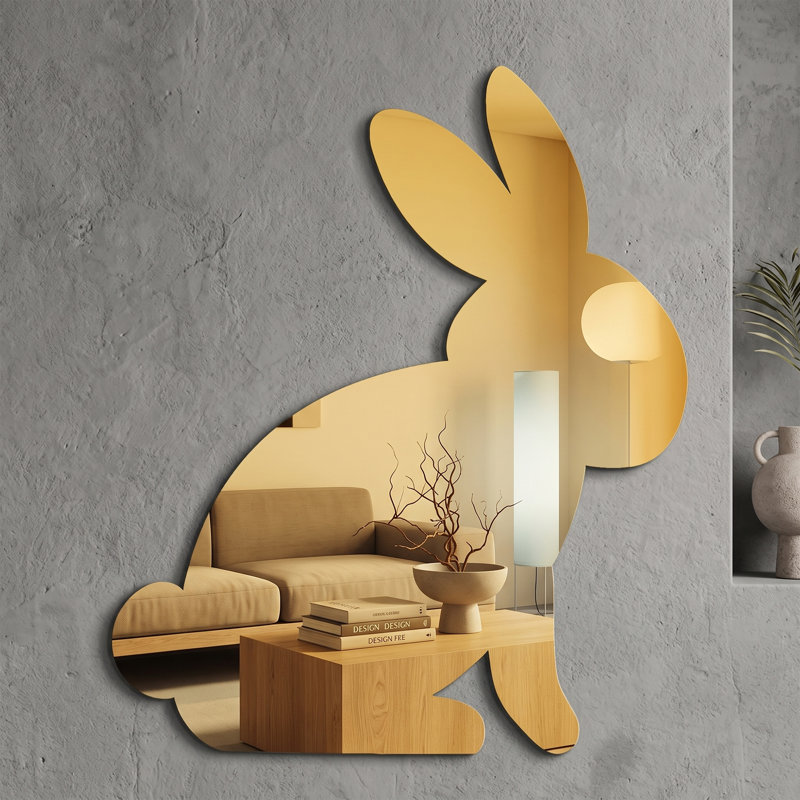 Gold Bunny Accent Wall Mirror