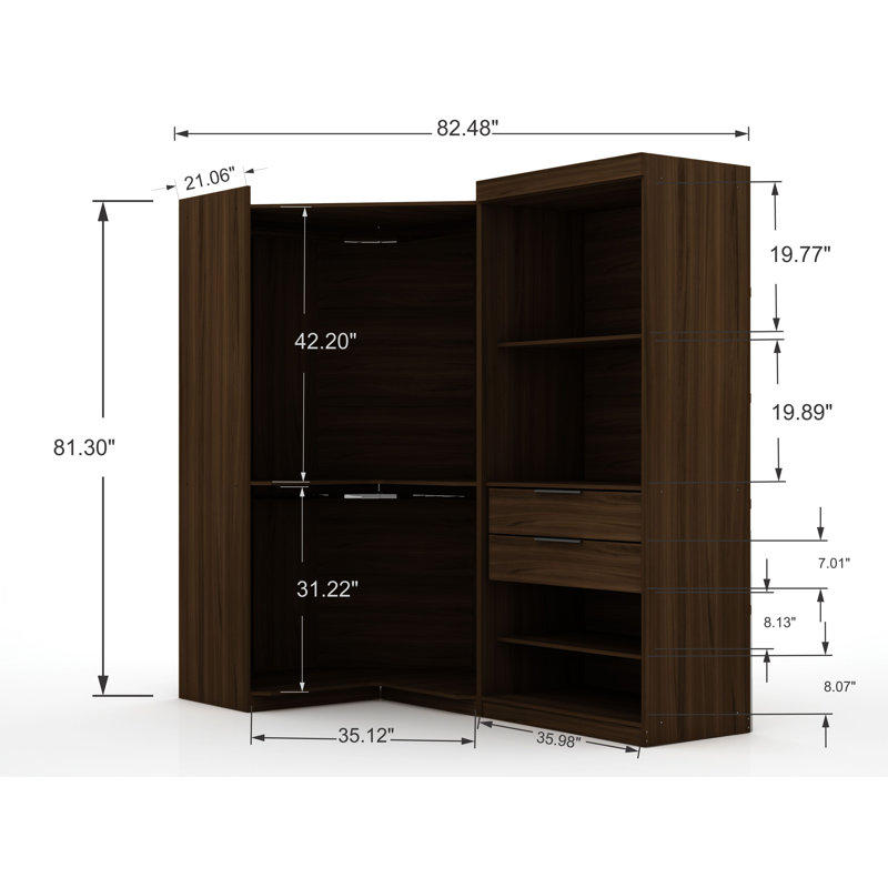 Aleece 107.89'' Closet System, Brown