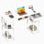 Bureau d'ordinateur Bureau d'ordinateur de chambre à coucher de 48 pouces avec tablettes en tissu-110644223
