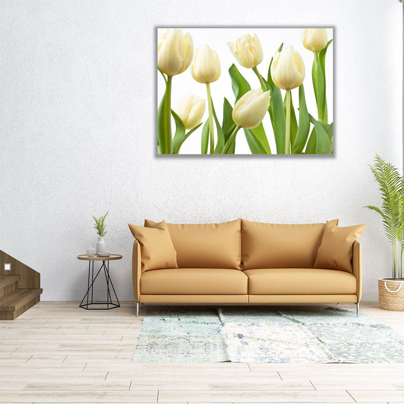 Tulipe fleurs - reproduction d'art sur toile, H 18 po x l 24 po