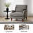 Upholstered Nailhead Trim Accent Chair With Throw Pillow And Solid Wood Legs-1749071132