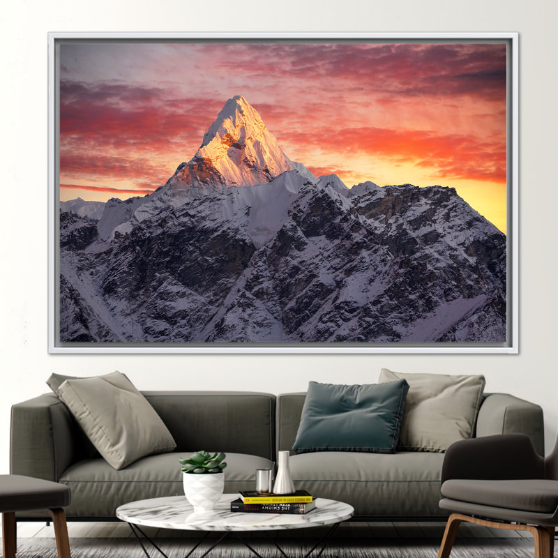 1 Piece Wall Art on Canvas, 80 cm H x 110 cm W, Floater Framed Print without Mat, White