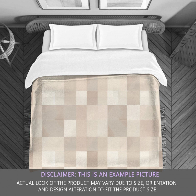 Checkered Comforter, Twin Comforter, Silver/Beige Checkered
