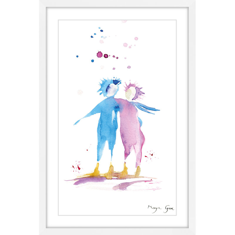 « couplez l’étreinte » par maya gur, reproduction d’art encadrée, H 30 po x l 20 po x P 1,5 po