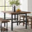 Rundell 48" Dining Table - Rustic Industrial Solid Pine Wood Top with Reclaimed Wood Finish, Strong Powder-Coated Metal Legs, Ideal for Kitchen and Loft Spaces, Natural Wood Variations