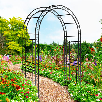Lron Arbour With Adjustable Width In Black(42.52W''~78.15W'')