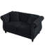 Canapé Chesterfield 58,8 po en velours noir pour salon, canapé 2 places capitonné avec accoudoirs roulés et tête de clou-438668898