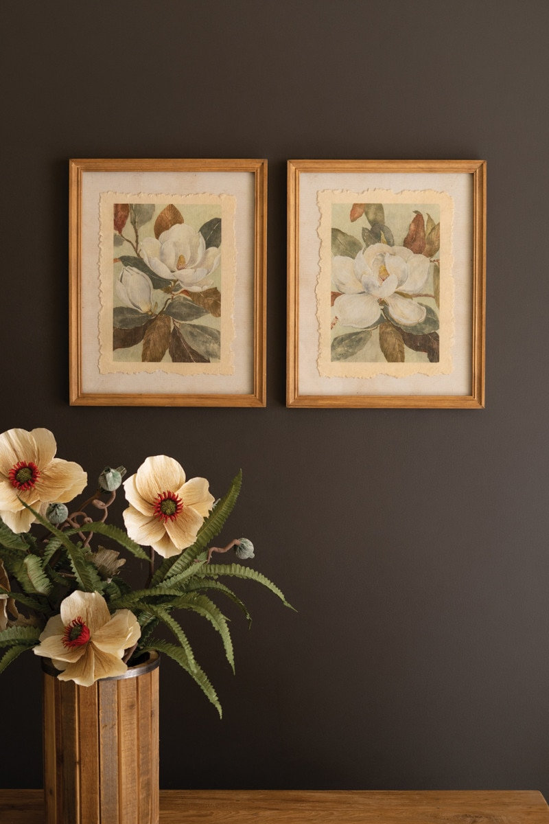  Framed Traditional Wall Art Set of 2 16" L Home Wall Decor