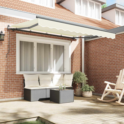 VidaXL 200cm D Fabric Cover Retractable Patio Awning