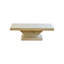 Table basse moderne de 47 po à pieds croisés, conception robuste en forme de X, placage en bois massif, grande table centrale de salon avec amplement d'espace de rangement-653433887