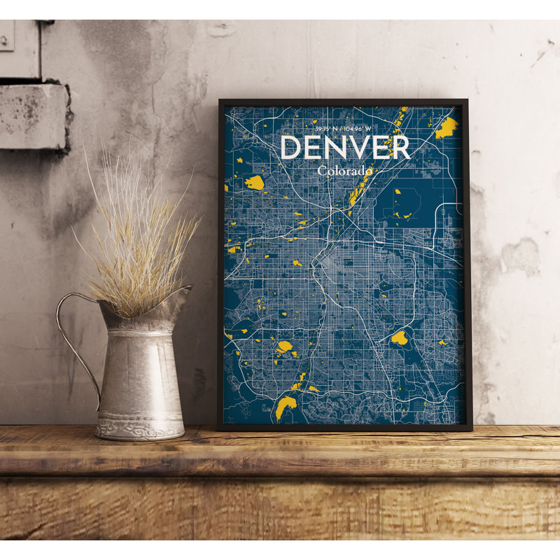 Denver City Map - No Frame Print, 61cm H x 45.7cm W x 0.13cm D