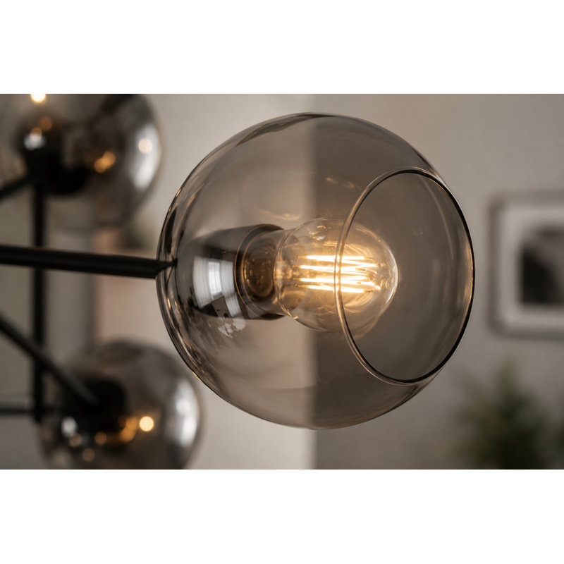 Odilon Glass Semi Flush Mount, Smoky