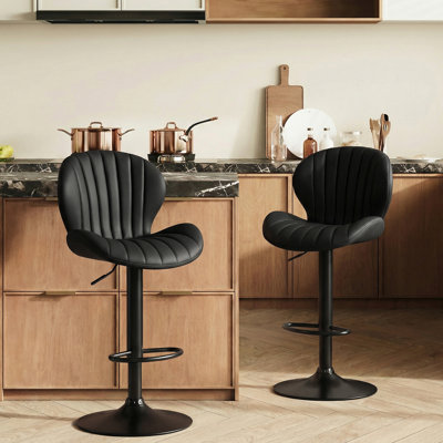  Swivel Upholstered Adjustable Height Bar Counter Stool with Metal Frame