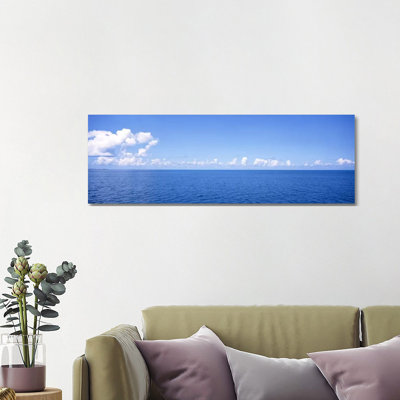 Cloudy Seascape, Atlantic Ocean, Bermuda 1 Piece Wrapped Canvas Panoramic Wall Art