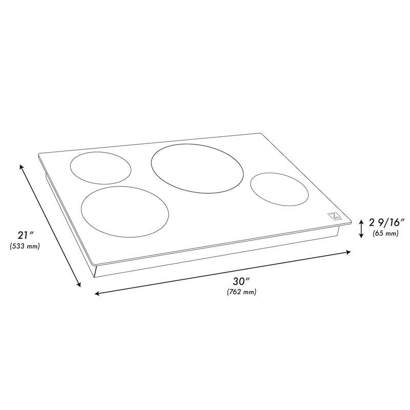 ZLINE 30" Black Ceramic Induction Cooktop with 4 Burners