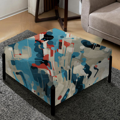 Cuber Techno Concealment - Abstract Large Square Ottoman