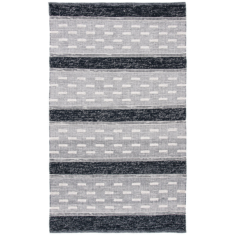 Donnelly Hand Woven Cotton Striped Rug, Rectangle 3' x 5'