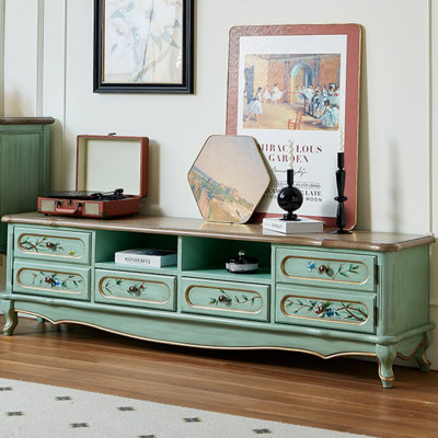 Modern Green Solid Wood TV Stands