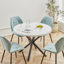 Adorna Round Wood Top Dining Table with Iron Base-107918697